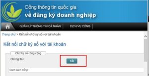 Hướng dẫn cập nhật chữ ký số trên hệ thống đăng ký kinh doanh
