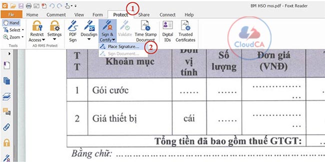 Ký điện tử file PDF