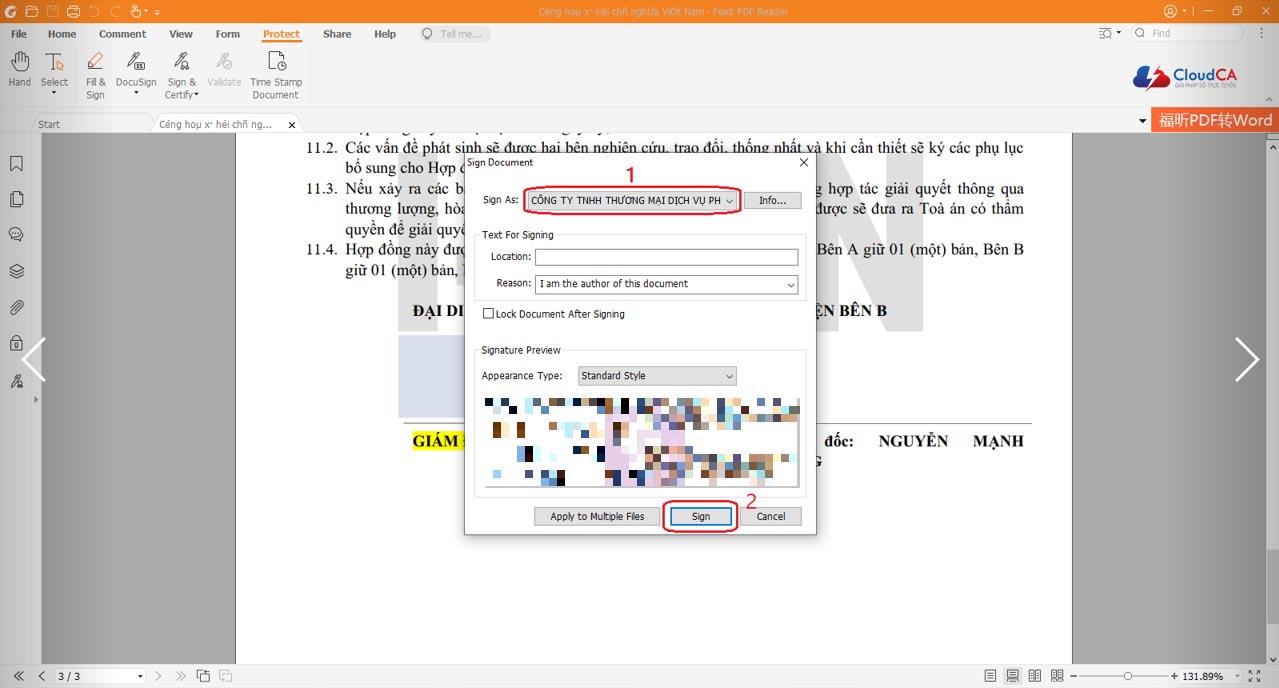 Ký file PDF bằng chữ ký số I-CA